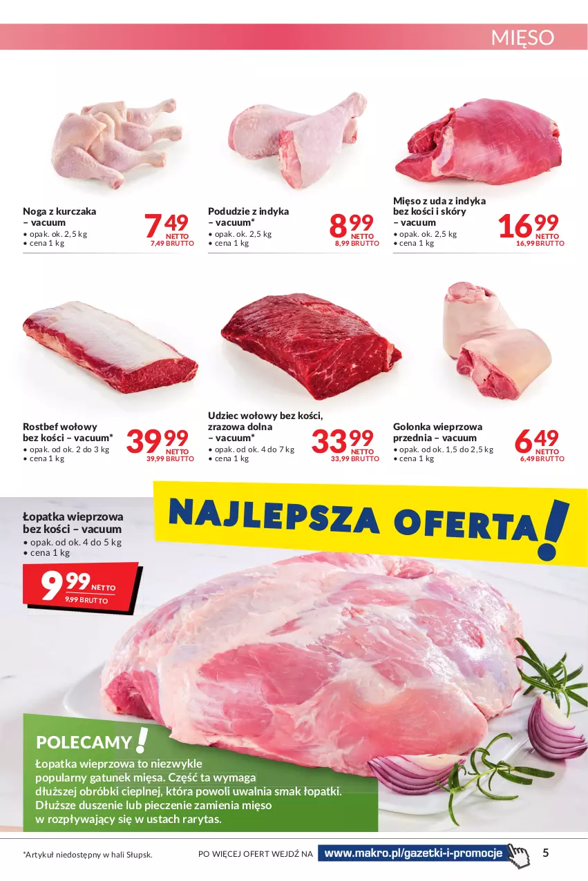 Gazetka promocyjna Makro - [Oferta promocyjna] Artykuły spożywcze i przemysłowe - ważna 08.03 do 21.03.2022 - strona 5 - produkty: Golonka wieprzowa, Kurczak, Mięso, Piec, Rostbef, Udziec wołowy