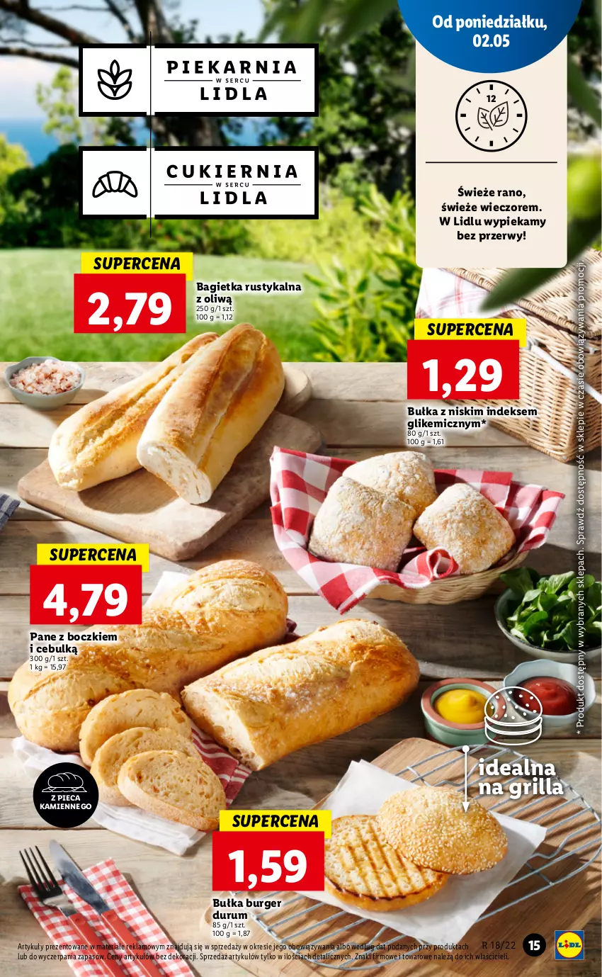 Gazetka promocyjna Lidl - GAZETKA - ważna 02.05 do 05.05.2022 - strona 15 - produkty: Bagietka, Bułka, Burger, Chleb, Grill, Piec, Rum, Rust