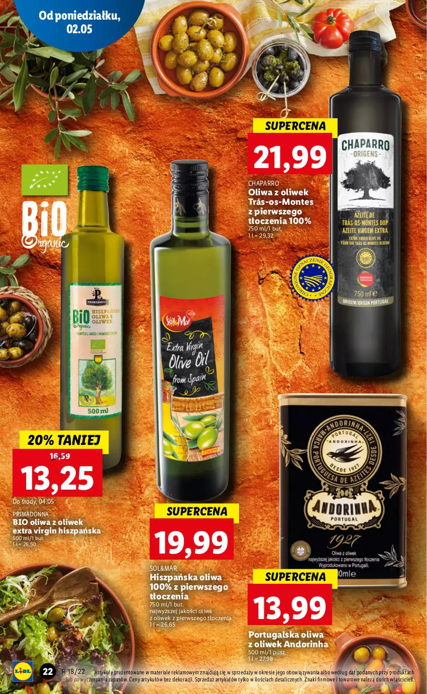 Gazetka promocyjna Lidl - GAZETKA - ważna 02.05 do 05.05.2022 - strona 22 - produkty: Gin, Monte, Oliwa z oliwek, Por, Prima