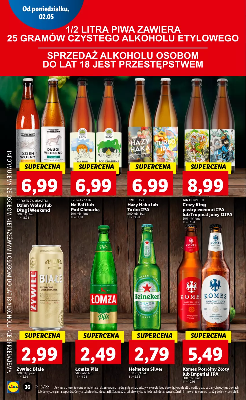 Gazetka promocyjna Lidl - GAZETKA - ważna 02.05 do 05.05.2022 - strona 36 - produkty: Heineken, Tropical