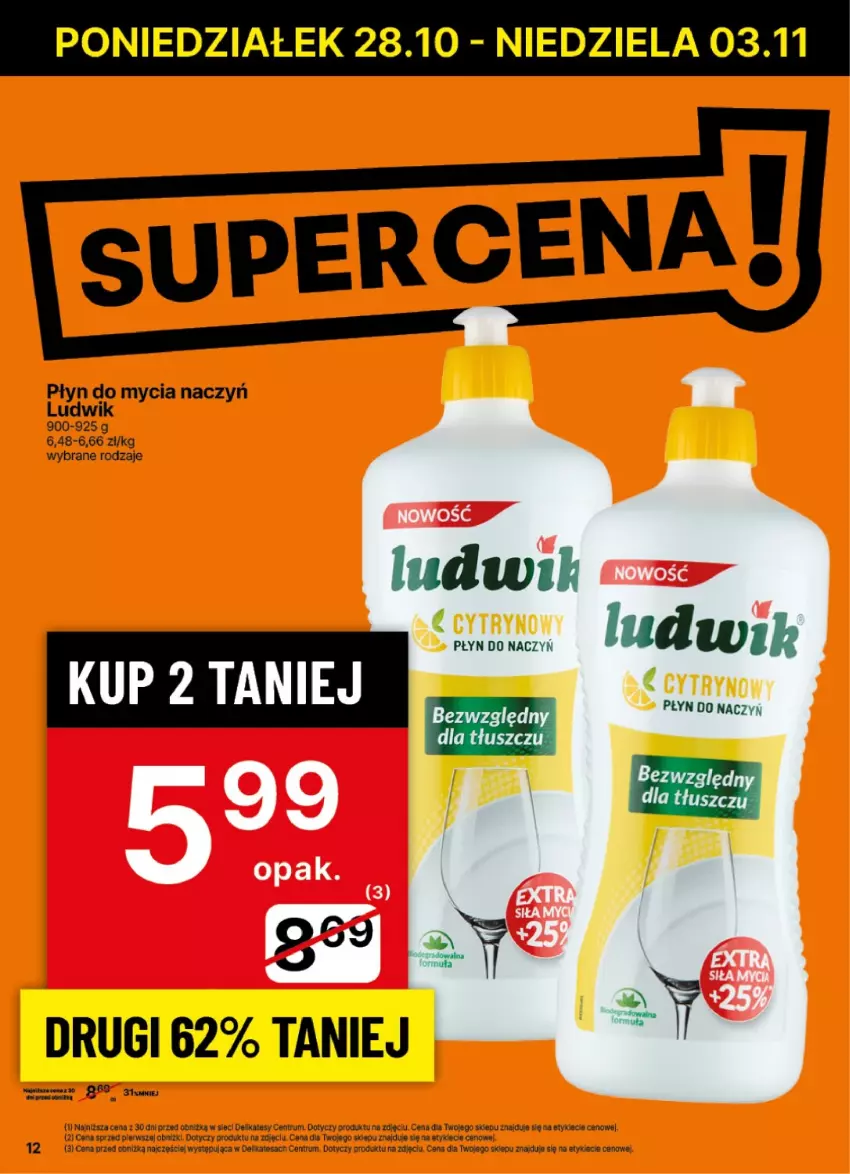 Gazetka promocyjna Delikatesy Centrum - NOWA GAZETKA Delikatesy Centrum od 28 października! 28.10-3.11.2024 - ważna 28.10 do 03.11.2024 - strona 12 - produkty: Do mycia naczyń, Ludwik, Płyn do mycia, Płyn do mycia naczyń, Rum