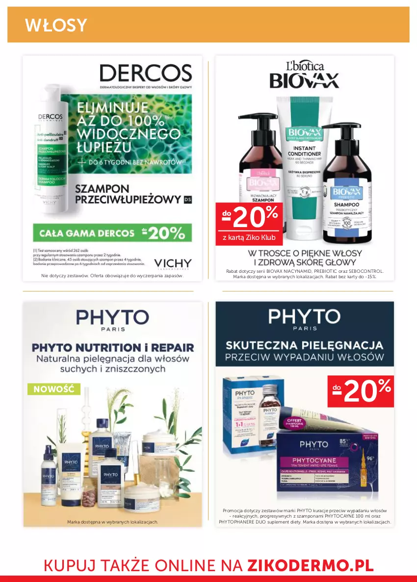 Gazetka promocyjna Ziko - Gazetka Ziko Dermo - ważna 21.09 do 04.10.2023 - strona 16 - produkty: Biovax, Control, Gres, Phyto, Ser, Suplement diety, Szampon, Top