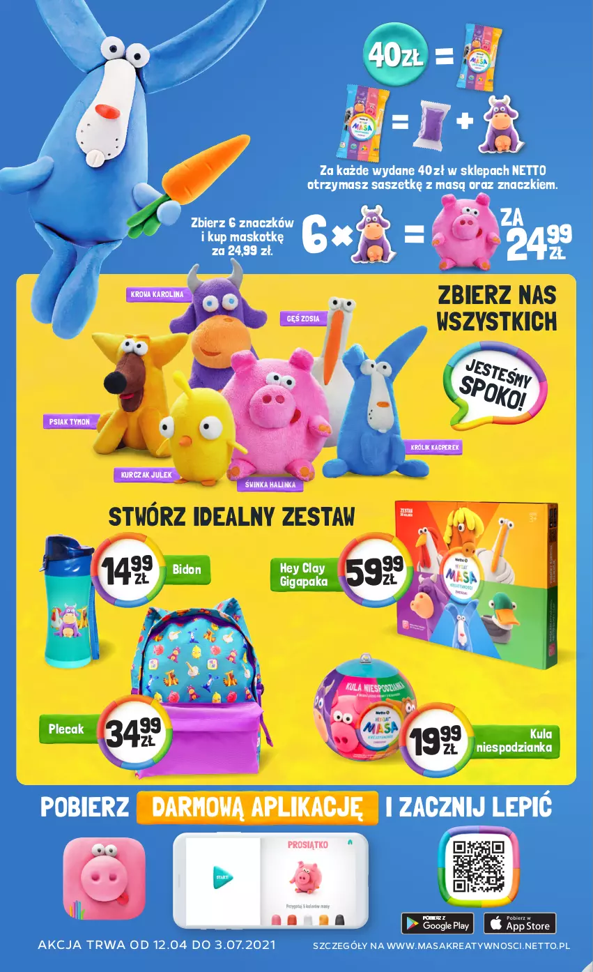 Gazetka promocyjna Netto - Gazetka spożywcza - ważna 19.04 do 25.04.2021 - strona 4 - produkty: Hey Clay, Inka, Królik, Kurczak, Plecak