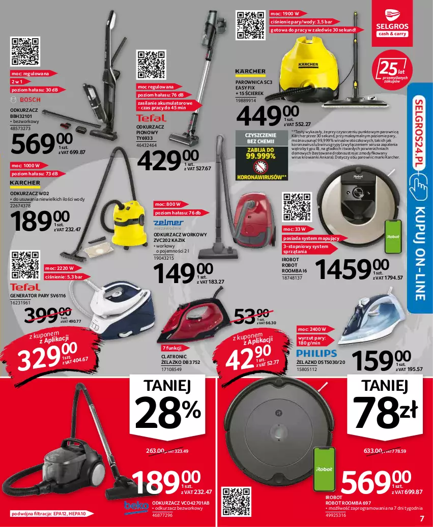 Gazetka promocyjna Selgros - Oferta przemysłowa - ważna 20.01 do 02.02.2022 - strona 7 - produkty: Akumulator, Generator pary, Gra, Gry, IRobot, Kärcher, Odkurzacz, Parownica, Robot, Roomba, Silan, Top