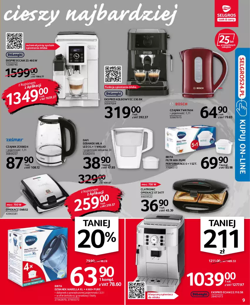 Gazetka promocyjna Selgros - Oferta przemysłowa - ważna 20.01 do 02.02.2022 - strona 9 - produkty: Brit, Brita, Czajnik, Dzbanek, Gra, Granat, Pur