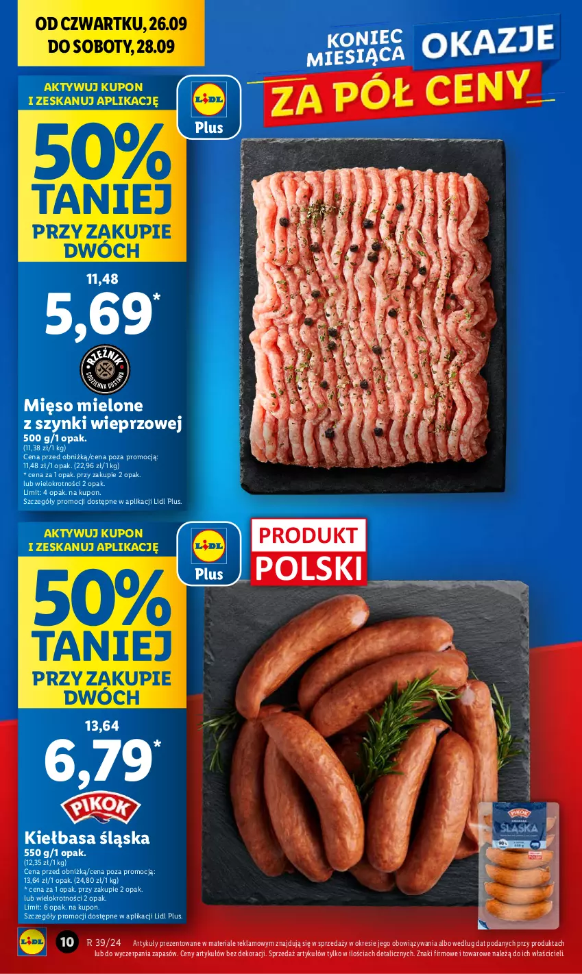 Gazetka promocyjna Lidl - GAZETKA - ważna 26.09 do 28.09.2024 - strona 12 - produkty: Kiełbasa, Kiełbasa śląska, Mięso, Mięso mielone, Mięso mielone z szynki