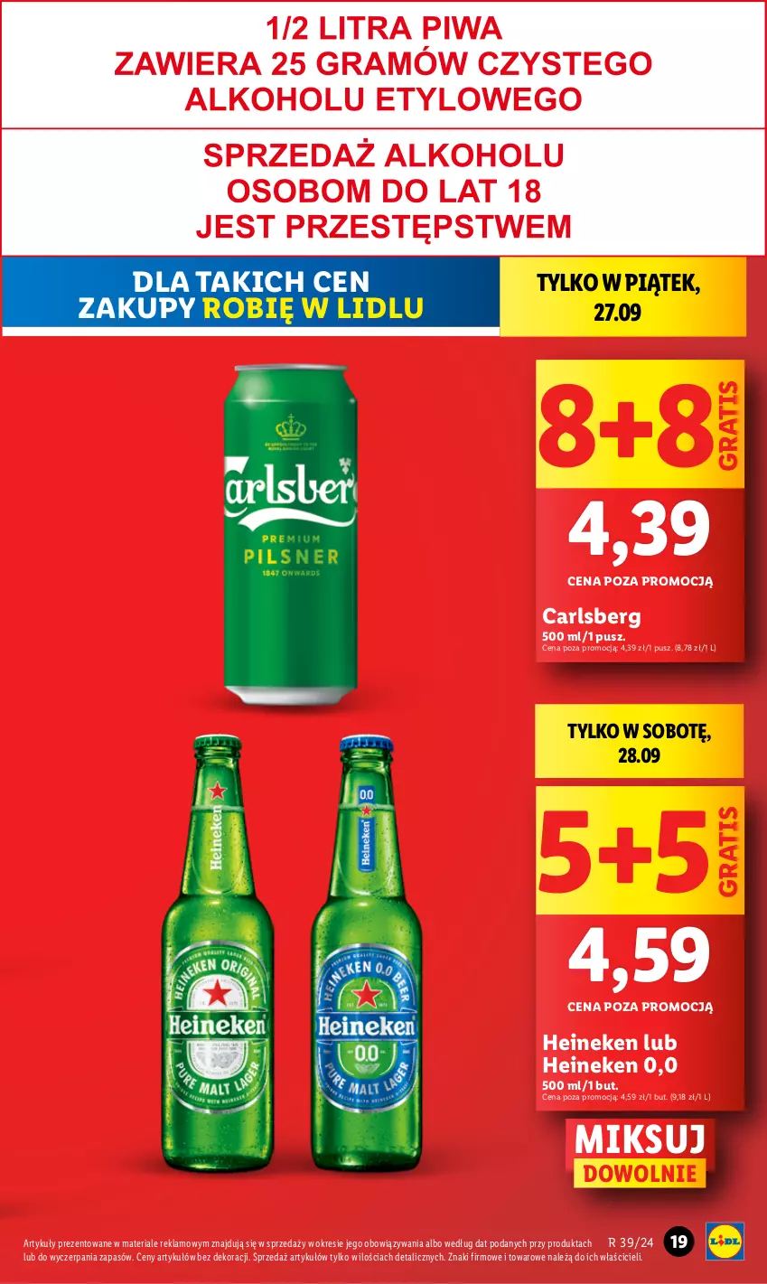 Gazetka promocyjna Lidl - GAZETKA - ważna 26.09 do 28.09.2024 - strona 21 - produkty: Carlsberg, Gra, Heineken