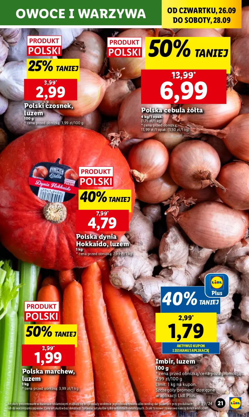 Gazetka promocyjna Lidl - GAZETKA - ważna 26.09 do 28.09.2024 - strona 25 - produkty: Cebula, Czosnek, Imbir, Owoce, Warzywa