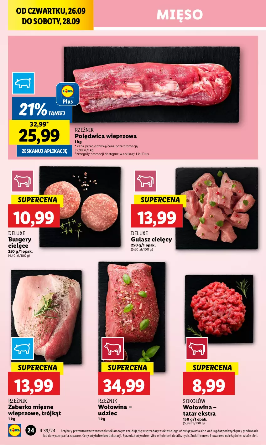 Gazetka promocyjna Lidl - GAZETKA - ważna 26.09 do 28.09.2024 - strona 30 - produkty: Burger, Mięso, Polędwica, Sok, Sokołów, Wołowina