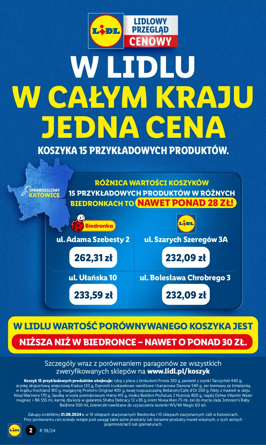 Gazetka promocyjna Lidl - GAZETKA - ważna 26.09 do 28.09.2024 - strona 4 - produkty: BEBILON, Bell, Bella, Danone, Danonki, Dron, Fa, Frosta, Gala, Gin, Gra, Heinz, Hochland, Kosz, Krakus, Magnez, Mleko, Mleko Bebilon, Napój, Nivea, Nivea Men, Olej, Oshee, Parówki, Parówki z szynki, Piec, Por, Rama, Ser, Sheba, Sos, Sport, Tarczyński