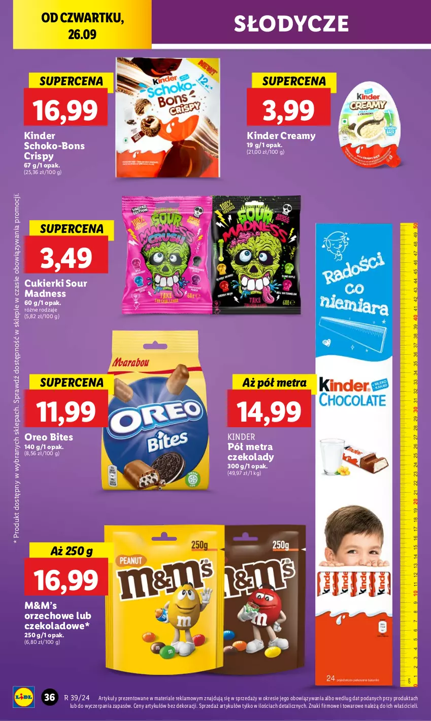 Gazetka promocyjna Lidl - GAZETKA - ważna 26.09 do 28.09.2024 - strona 42 - produkty: Cukier, Cukierki, Kinder, Oreo