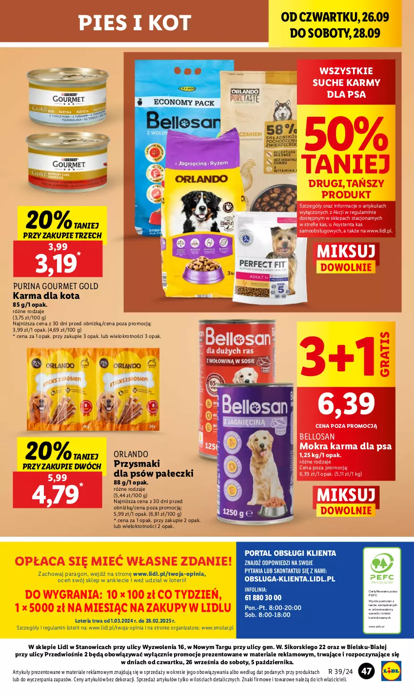 Gazetka promocyjna Lidl - GAZETKA - ważna 26.09 do 28.09.2024 - strona 53 - produkty: Bell, Gourmet Gold, Gra, Mokra karma, Mola, Przysmaki, Pur, Purina