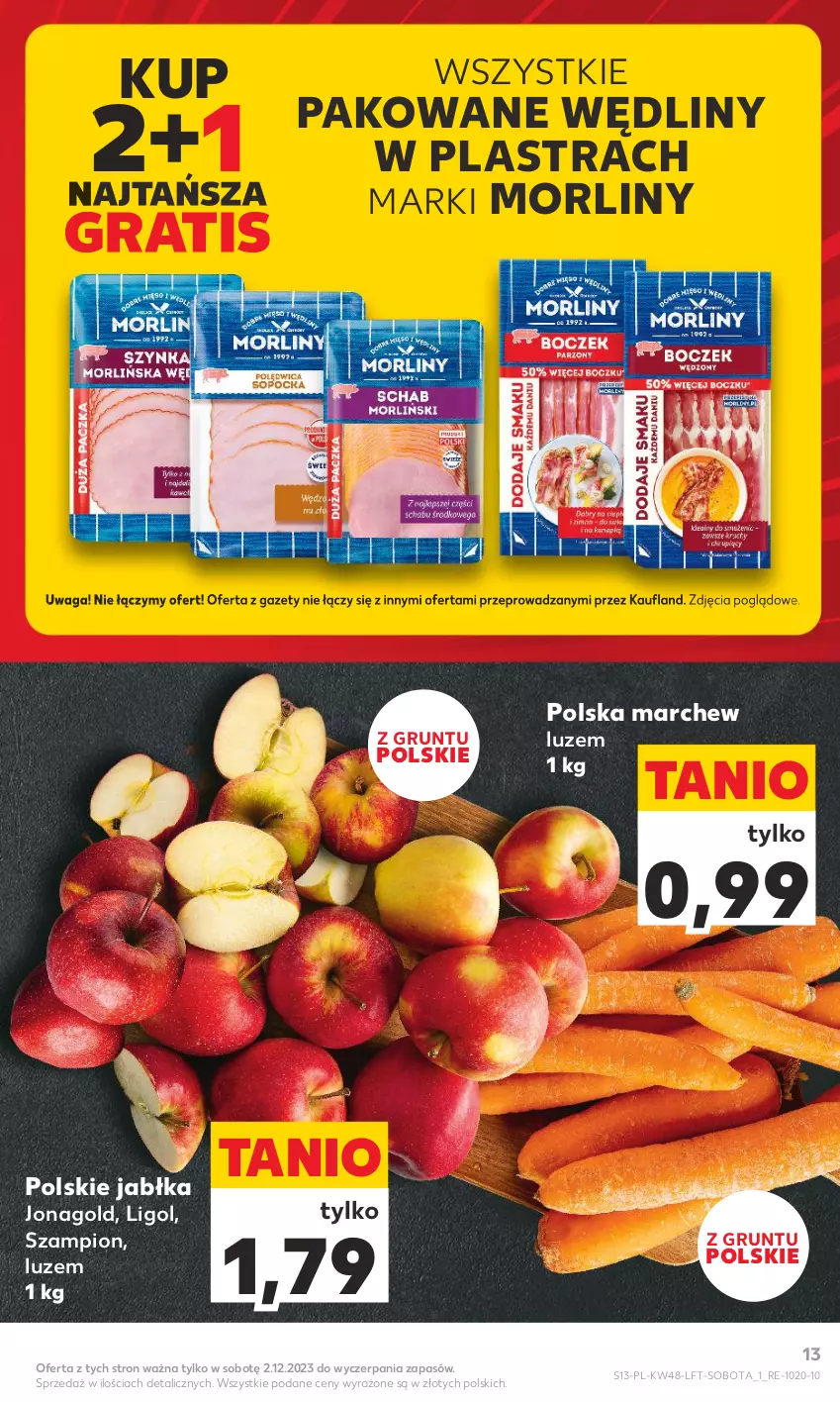 Gazetka promocyjna Kaufland - Gazetka tygodnia - ważna 30.11 do 06.12.2023 - strona 13 - produkty: Gra, Grunt, Jabłka, Jonagold, Ligol, Morliny, Szampion, Waga