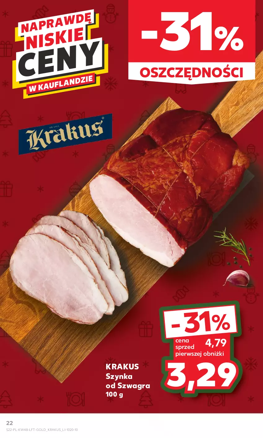 Gazetka promocyjna Kaufland - Gazetka tygodnia - ważna 30.11 do 06.12.2023 - strona 22 - produkty: Gra, Krakus, Szynka