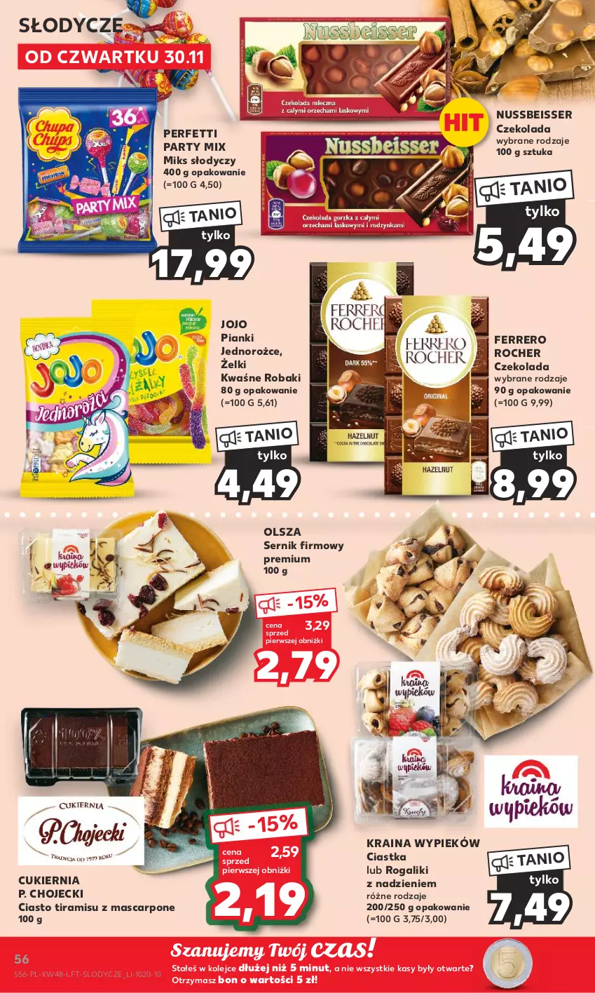 Gazetka promocyjna Kaufland - Gazetka tygodnia - ważna 30.11 do 06.12.2023 - strona 56 - produkty: Ciastka, Cukier, Czekolada, Ferrero, Ferrero Rocher, Lody, Mascarpone, Olej, Rogal, Ser