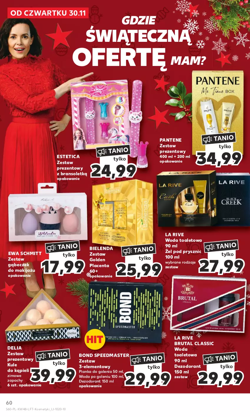 Gazetka promocyjna Kaufland - Gazetka tygodnia - ważna 30.11 do 06.12.2023 - strona 60 - produkty: Bielenda, Brutal, Dezodorant, Ewa Schmitt, La Rive, Makijaż, Pantene, Pianka do golenia, Woda, Woda po goleniu, Woda toaletowa, Zestaw prezentowy