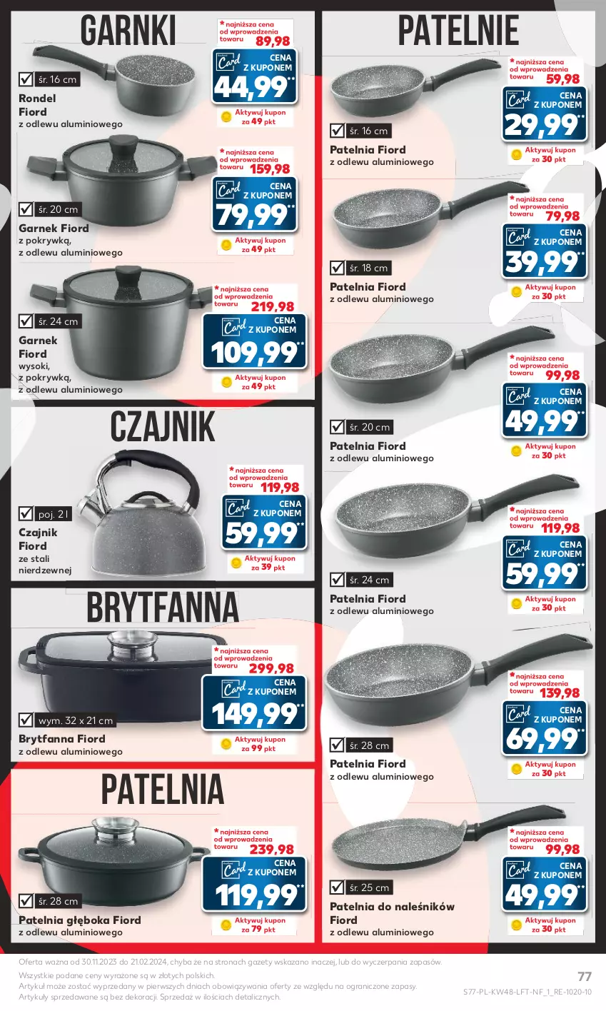 Gazetka promocyjna Kaufland - Gazetka tygodnia - ważna 30.11 do 06.12.2023 - strona 77 - produkty: Czajnik, Fa, Garnek, Gra, Patelnia, Rondel, Sok