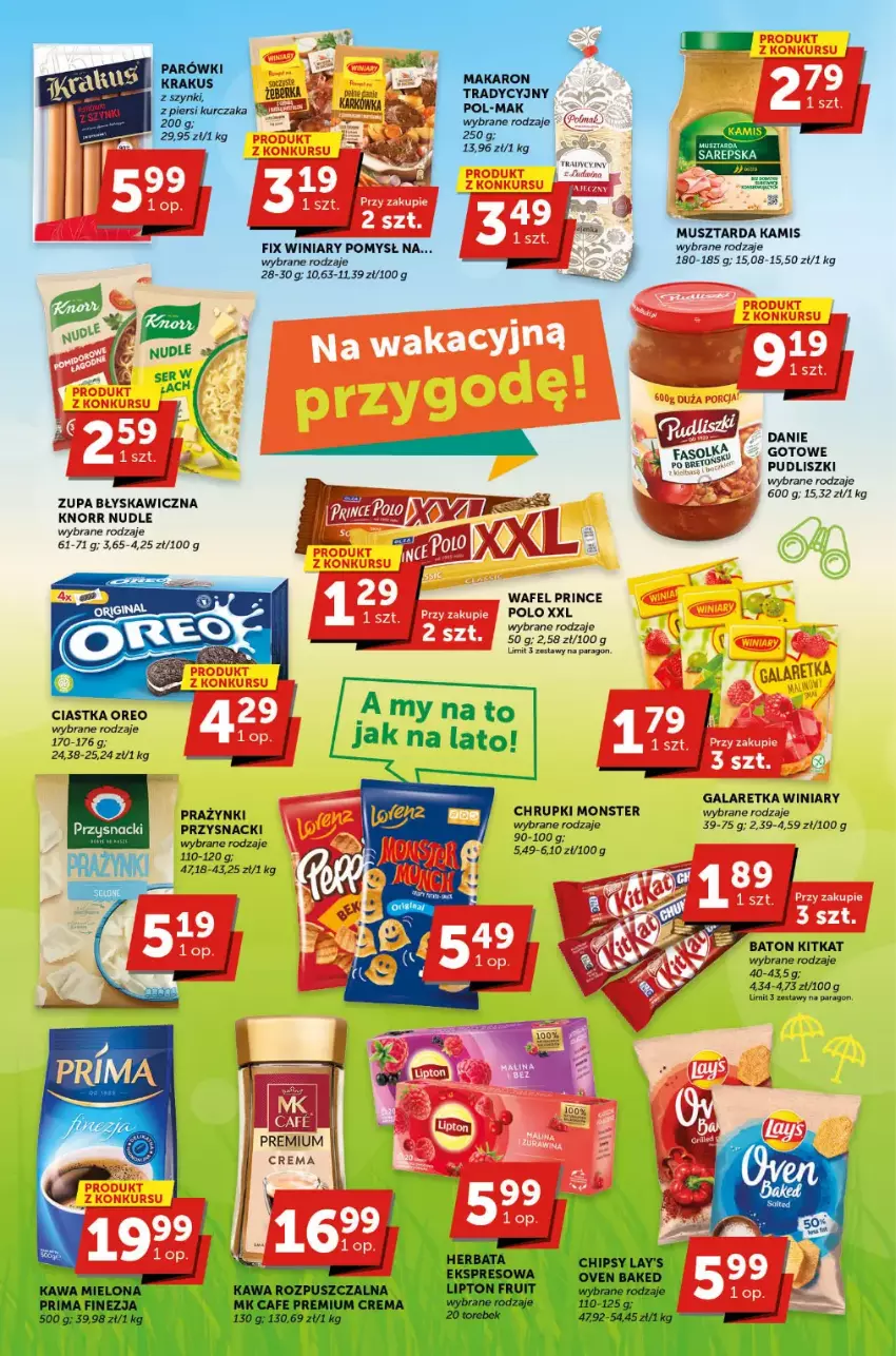 Gazetka promocyjna ABC - ważna 15.06 do 27.06.2023 - strona 3 - produkty: Baton, Chrupki, Ciastka, Gala, Galaretka, Kamis, Knorr, Mus, Musztarda, Oreo, Przysnacki, Pudliszki, Winiary, Zupa