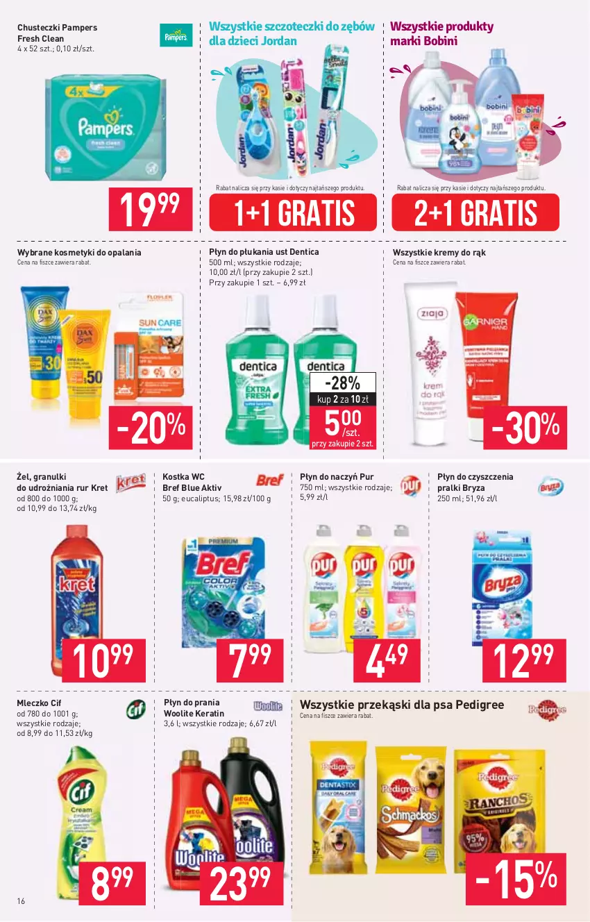 Gazetka promocyjna Stokrotka - Supermarket - ważna 01.07 do 07.07.2021 - strona 16 - produkty: Bref, Bryza, Chusteczki, Cif, Dzieci, Gra, Kret, Mleczko, Pampers, Pedigree, Płyn do płukania, Płyn do prania, Pralki, Przekąski dla psa, Pur, Woolite