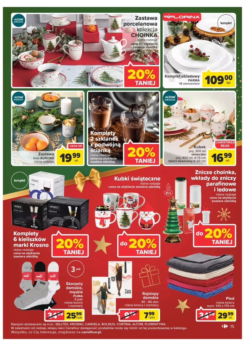 Gazetka promocyjna Carrefour - Gazetka Market w Dębicy - ważna 06.12 do 11.12.2022 - strona 15 - produkty: Choinka, Deser, Inka, Komplet obiadowy, Kubek, Miseczka, Por, Ser, Talerz, Talerz deserowy