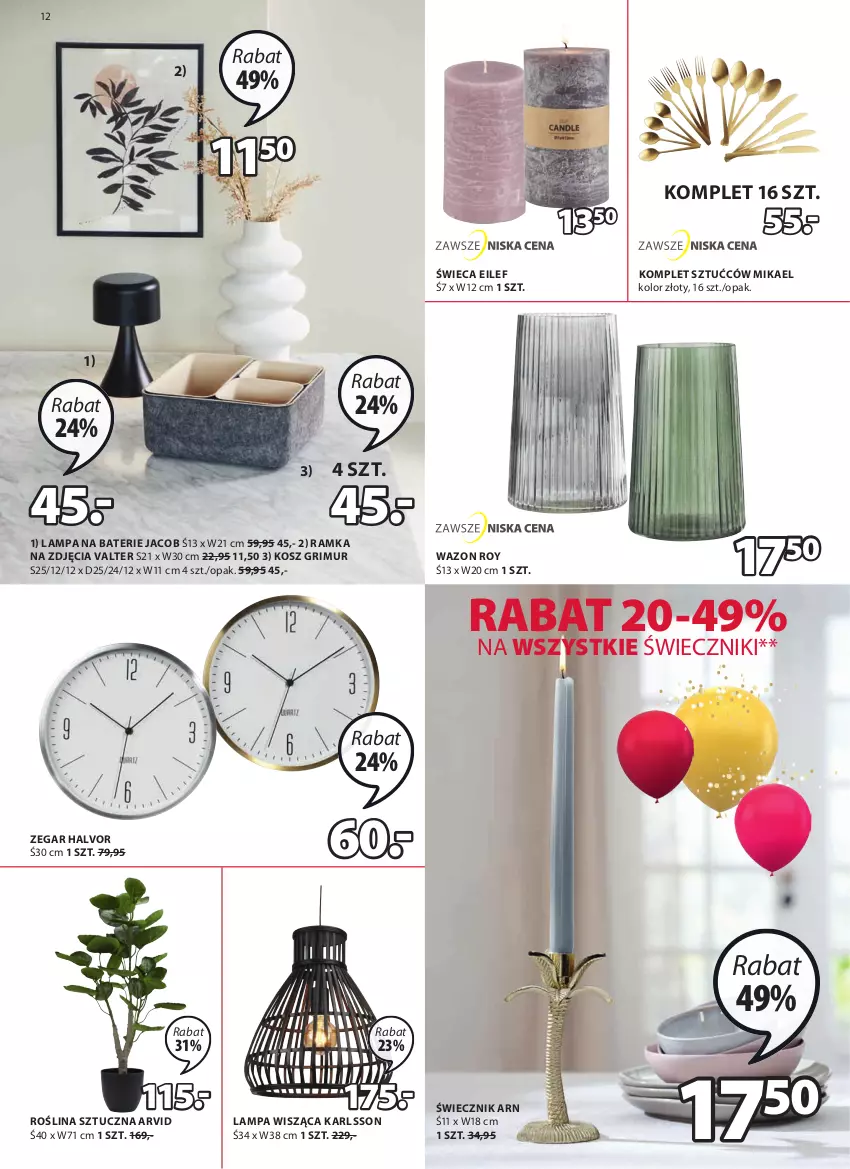 Gazetka promocyjna Jysk - Oferta tygodnia - ważna 20.10 do 02.11.2021 - strona 13 - produkty: Kosz, Lampa, Lampa wisząca, Ramka, Roślina sztuczna, Wazon, Zegar