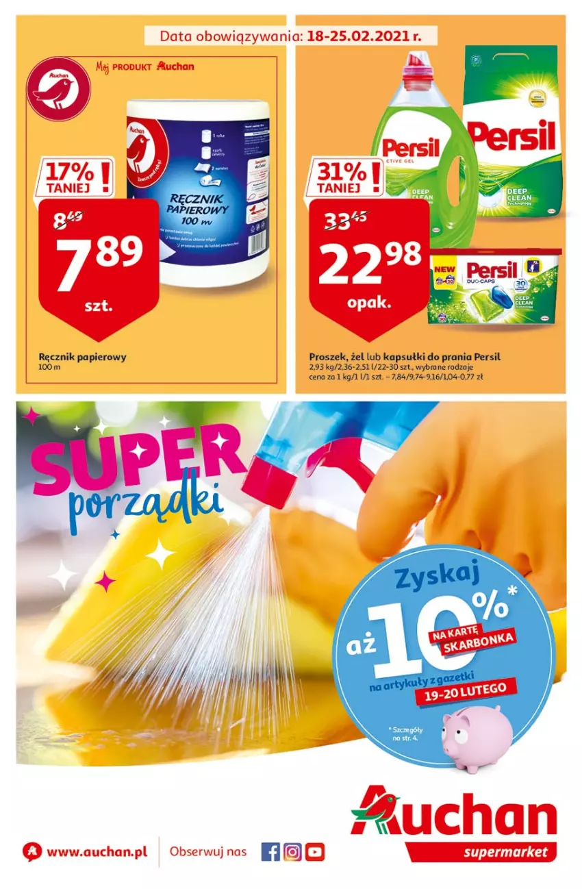 Gazetka promocyjna Auchan - Hiper porządki Supermarkety - ważna 18.02 do 25.02.2021 - strona 1