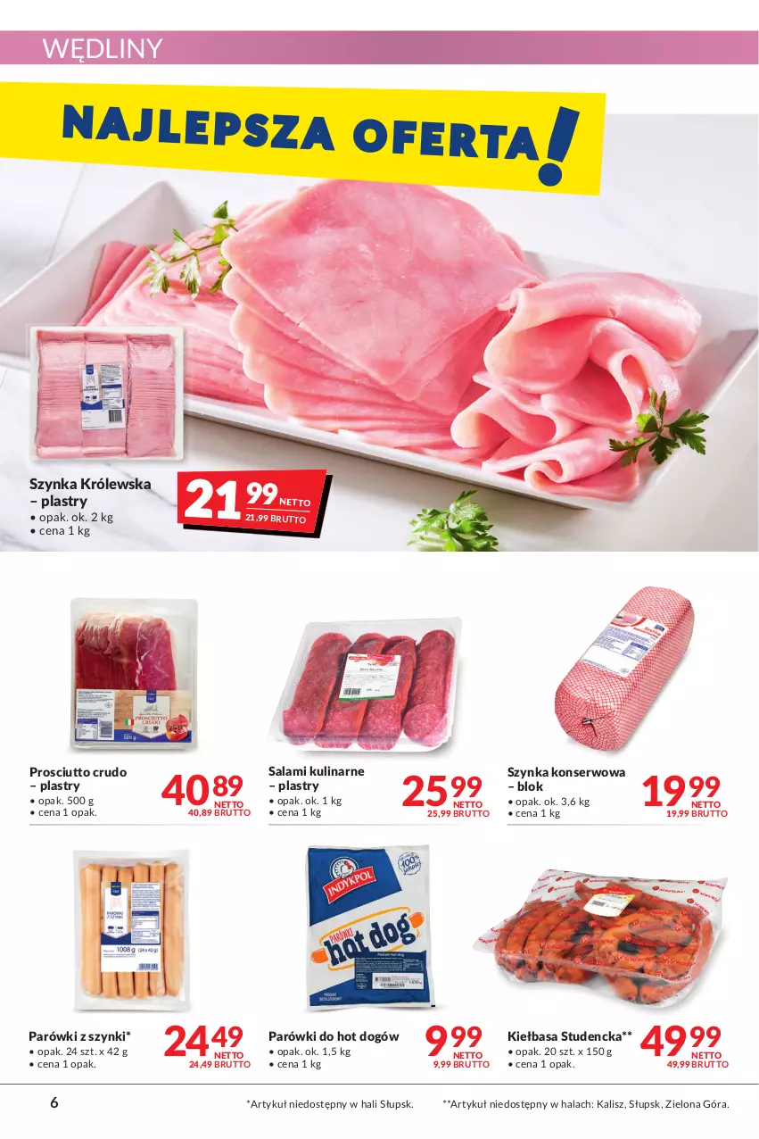 Gazetka promocyjna Makro - [Oferta promocyjna] Artykuły spożywcze i przemysłowe - ważna 19.04 do 02.05.2022 - strona 6 - produkty: Hot dog, Kiełbasa, Parówki, Parówki z szynki, Prosciutto, Salami, Ser, Szynka, Szynka konserwowa, Szynka Królewska