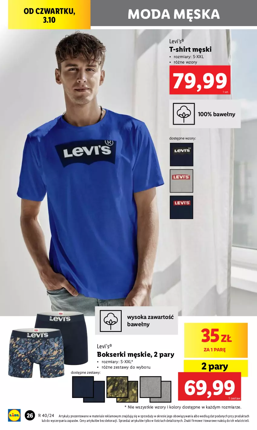 Gazetka promocyjna Lidl - GAZETKA - ważna 30.09 do 05.10.2024 - strona 28 - produkty: Bokserki, Moda, Ser, Sok, T-shirt