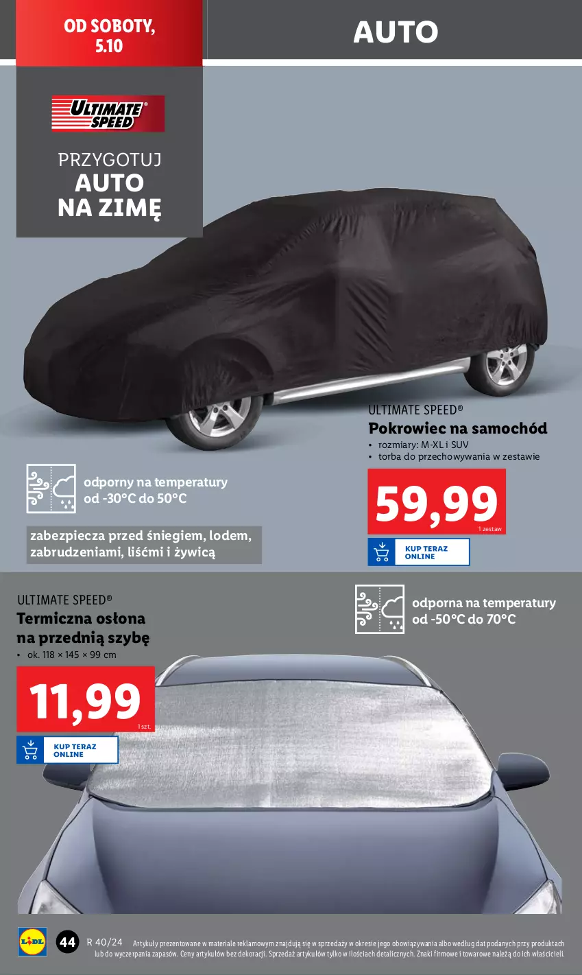 Gazetka promocyjna Lidl - GAZETKA - ważna 30.09 do 05.10.2024 - strona 48 - produkty: Piec, Pokrowiec, Pokrowiec na samochód, Por, Samochód, Torba