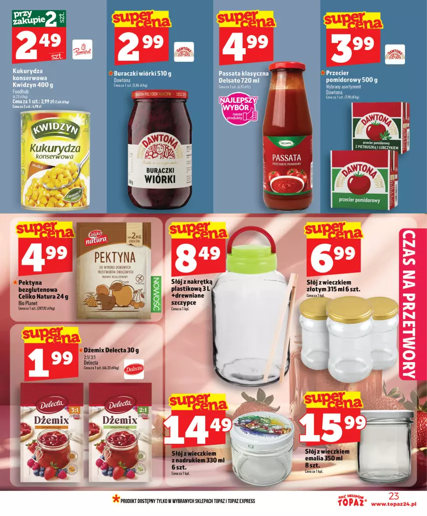 Gazetka promocyjna Topaz - Gazetka - ważna 11.06 do 17.06.2026 - strona 23 - produkty: Buraczki, Delecta, Dżem, Pomidory, Szczypce, Top