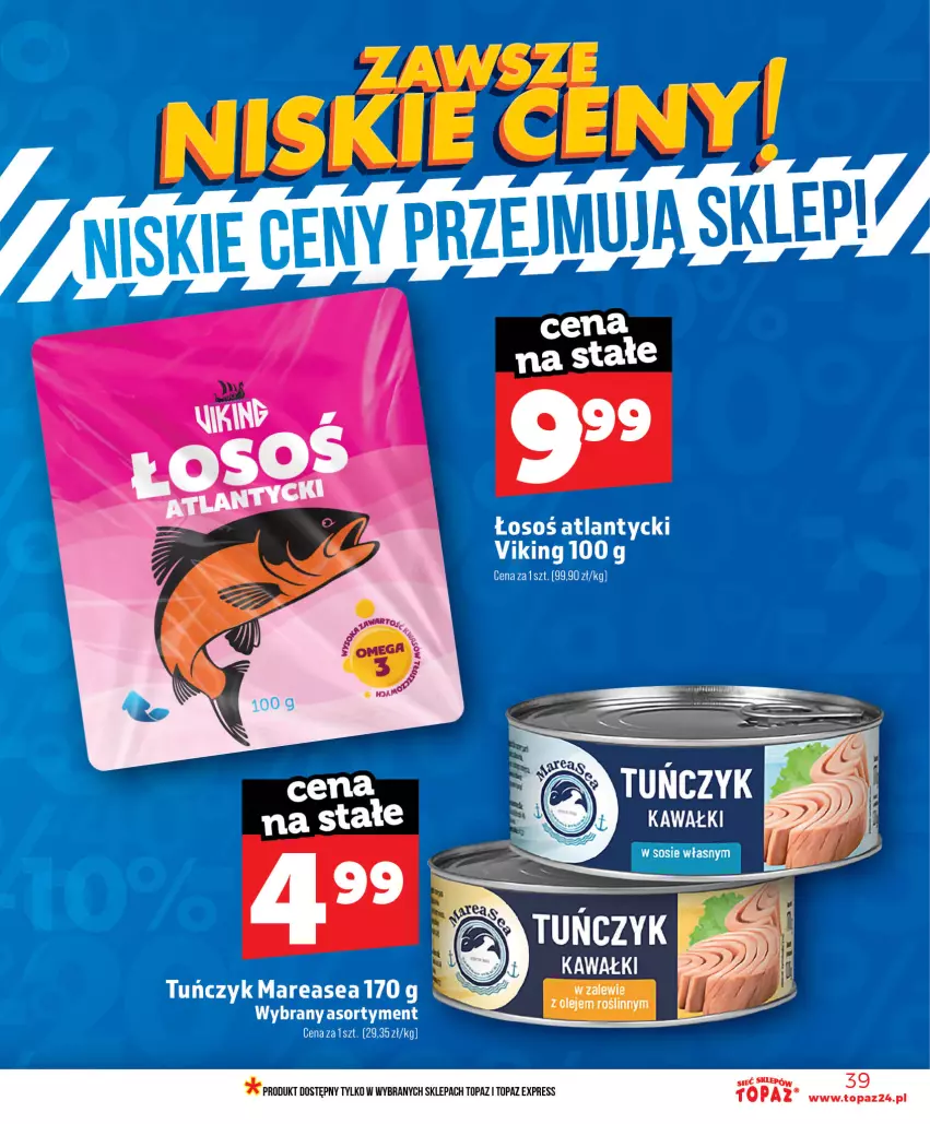 Gazetka promocyjna Topaz - Gazetka - ważna 11.06 do 17.06.2026 - strona 39 - produkty: Kawa, Olej, Top, Tuńczyk