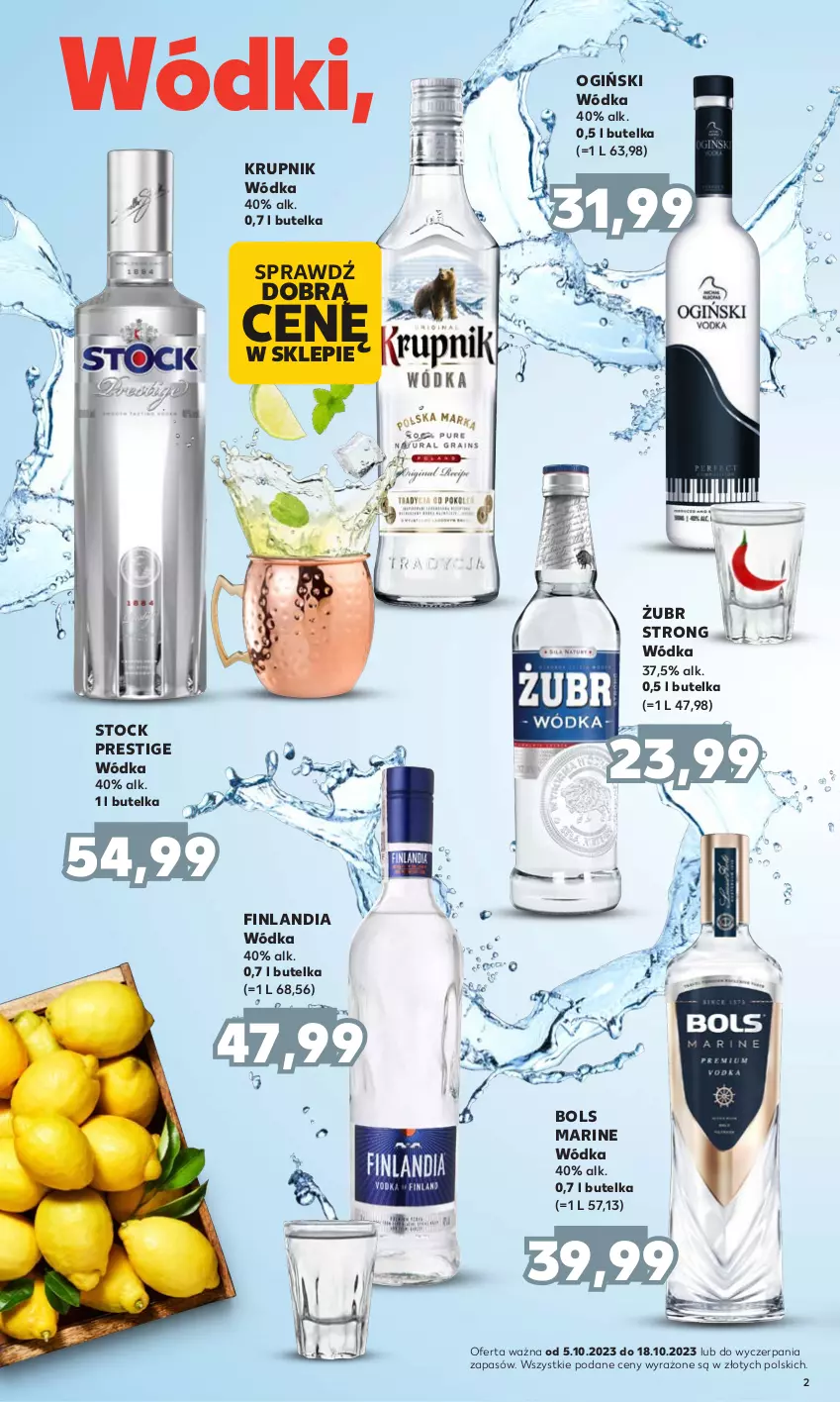 Gazetka promocyjna Kaufland - Barek Kauflandu - ważna 05.10 do 18.10.2023 - strona 2 - produkty: Bols, Finlandia, Krupnik, Ogiński, Stock, Wódka