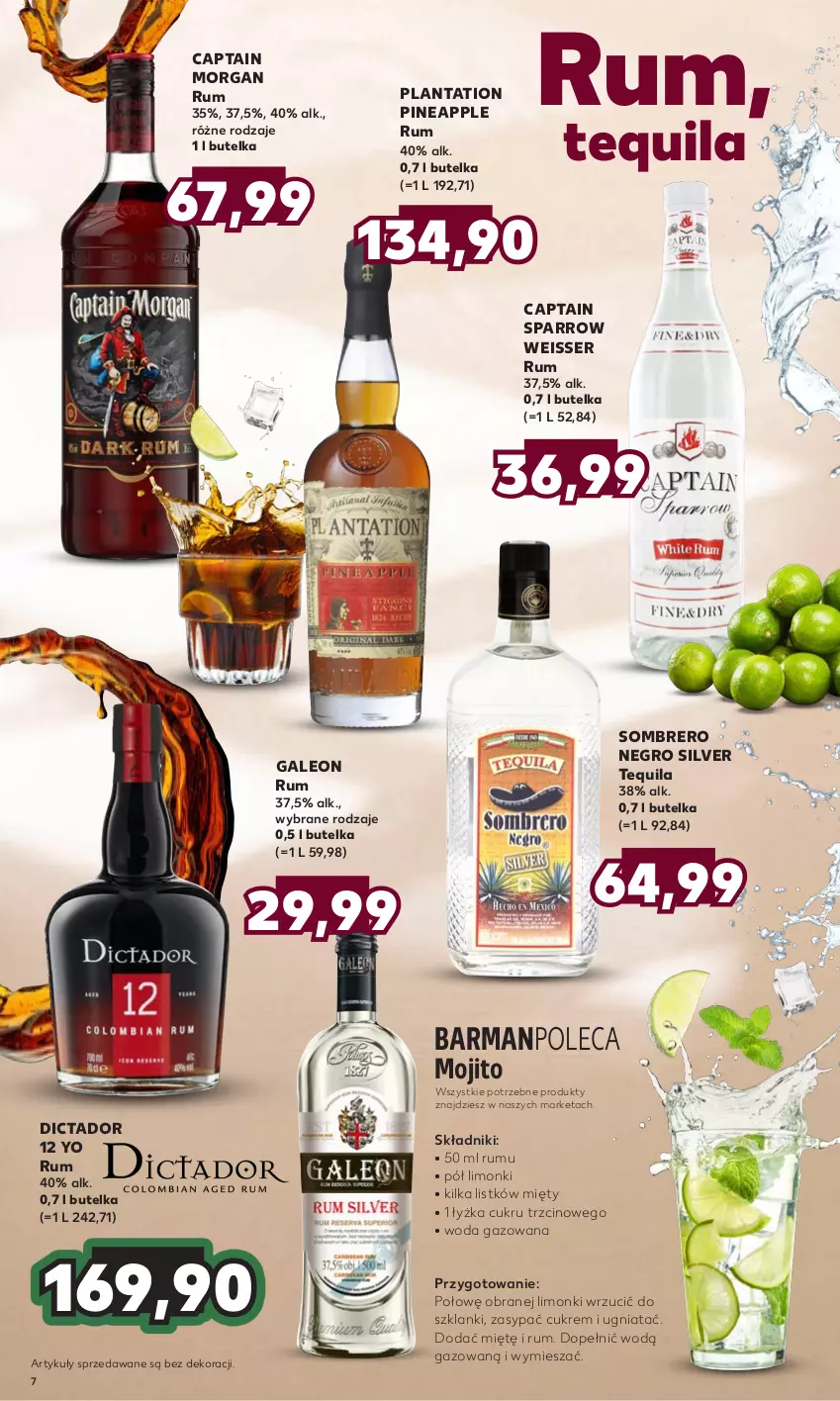 Gazetka promocyjna Kaufland - Barek Kauflandu - ważna 05.10 do 18.10.2023 - strona 7 - produkty: Captain Morgan, Lanki, Leon, Plantation, Rum, Ser, Tequila, Woda, Woda gazowana