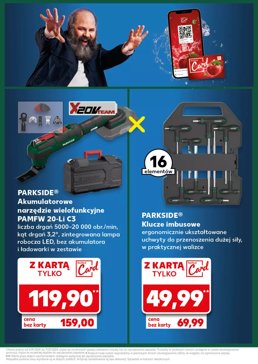 Gazetka promocyjna Kaufland - Kaufland - ważna 05.09 do 11.09.2024 - strona 13 - produkty: Akumulator, Lampa, Lampa robocza LED, Parkside, Uchwyty