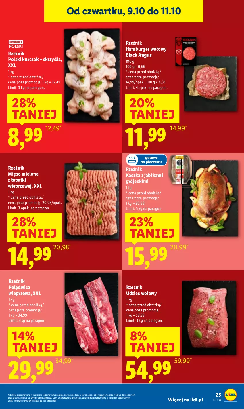 Gazetka promocyjna Lidl - GAZETKA - ważna 09.10 do 11.10.2025 - strona 31 - produkty: Burger, Hamburger, Jabłka, Kaczka, Kurczak, Lack, Mięso, Mięso mielone, Mięso mielone z łopatki wieprzowej, Piec, Polędwica, Udziec wołowy