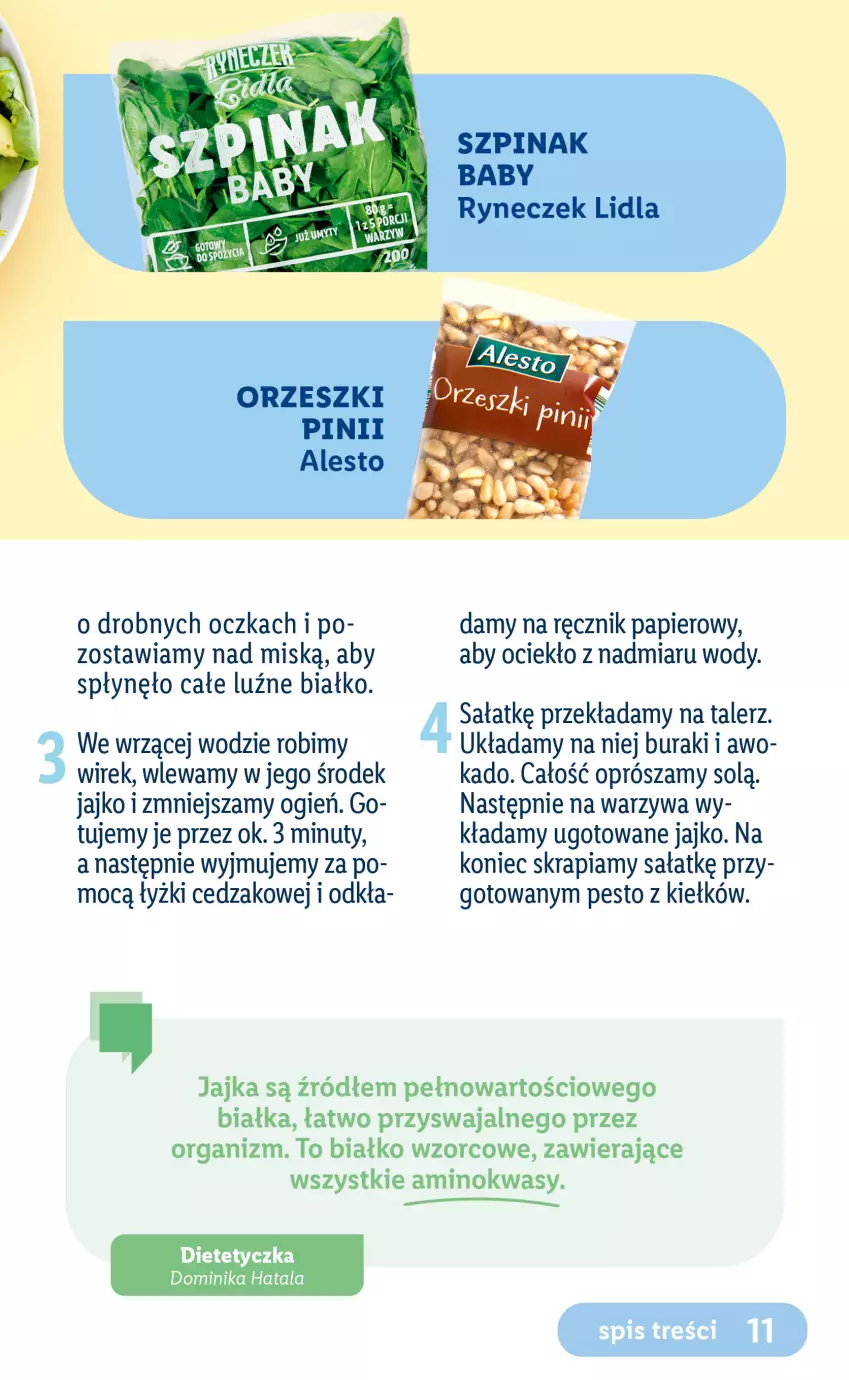 Gazetka promocyjna Lidl - EBOOK ZADBAJMY O SIEBIE - ważna 05.06 do 27.08.2023 - strona 11 - produkty: Buraki, Cedzak, Nuty, Orzeszki, Papier, Pesto, Ręcznik, Sałat, Szpinak, Talerz, Warzywa