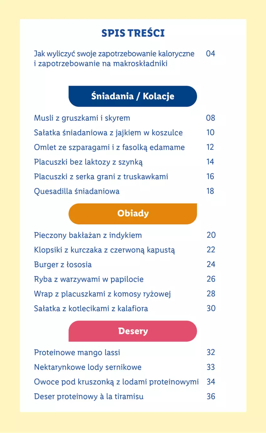 Gazetka promocyjna Lidl - EBOOK ZADBAJMY O SIEBIE - ważna 05.06 do 27.08.2023 - strona 2 - produkty: Burger, Danio, Deser, Edam, Fa, Gra, Kalafior, Kapustą, Klopsiki, Kosz, Kurczak, Lody, Mango, Mus, Nektar, Owoce, Piec, Ryba, Ryż, Sałat, Sałatka, Ser, Sos, Warzywa