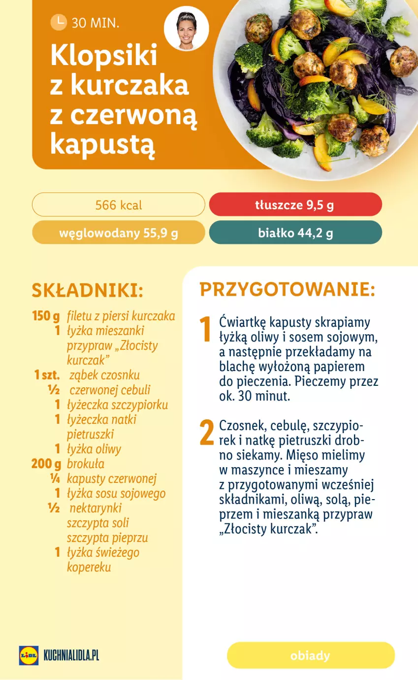 Gazetka promocyjna Lidl - EBOOK ZADBAJMY O SIEBIE - ważna 05.06 do 27.08.2023 - strona 22 - produkty: Czosnek, Klopsiki, Kurczak, Mięso, Nektar, Papier, Piec, Pieprz, Sos