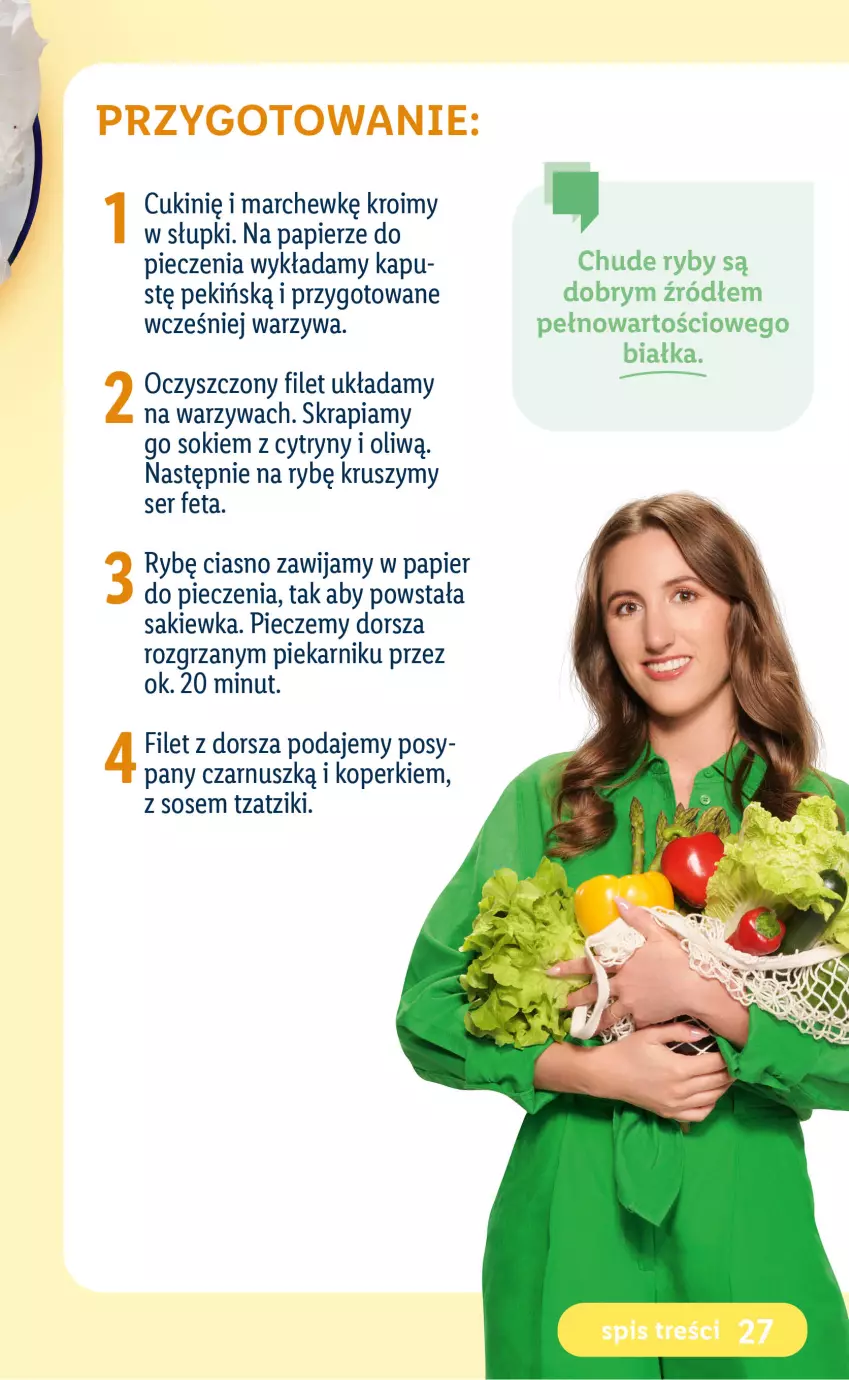 Gazetka promocyjna Lidl - EBOOK ZADBAJMY O SIEBIE - ważna 05.06 do 27.08.2023 - strona 27 - produkty: Cytryny, Dorsz, Feta, Papier, Papier do pieczenia, Piec, Piekarnik, Ser, Sok, Sos, Warzywa