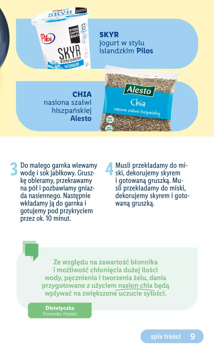 Gazetka promocyjna Lidl - EBOOK ZADBAJMY O SIEBIE - ważna 05.06 do 27.08.2023 - strona 9 - produkty: Chia, Isla, Jogurt, Mus, Pilos, Sok, Sok jabłkowy