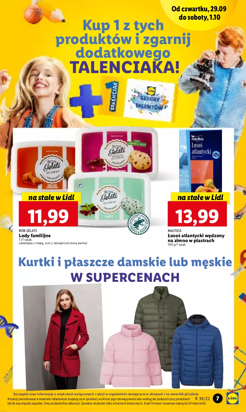 Gazetka promocyjna Lidl - GAZETKA - ważna 29.09 do 01.10.2022 - strona 7 - produkty: Czekolada, Fa, Kurtki i płaszcze, Lody, Płaszcz, Rum