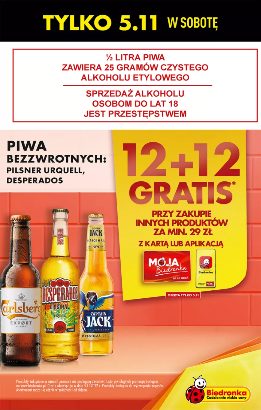 Gazetka promocyjna Biedronka - W tym tygodniu - ważna 03.11 do 09.11.2022 - strona 3 - produkty: Desperados, Pilsner Urquell, Piwa