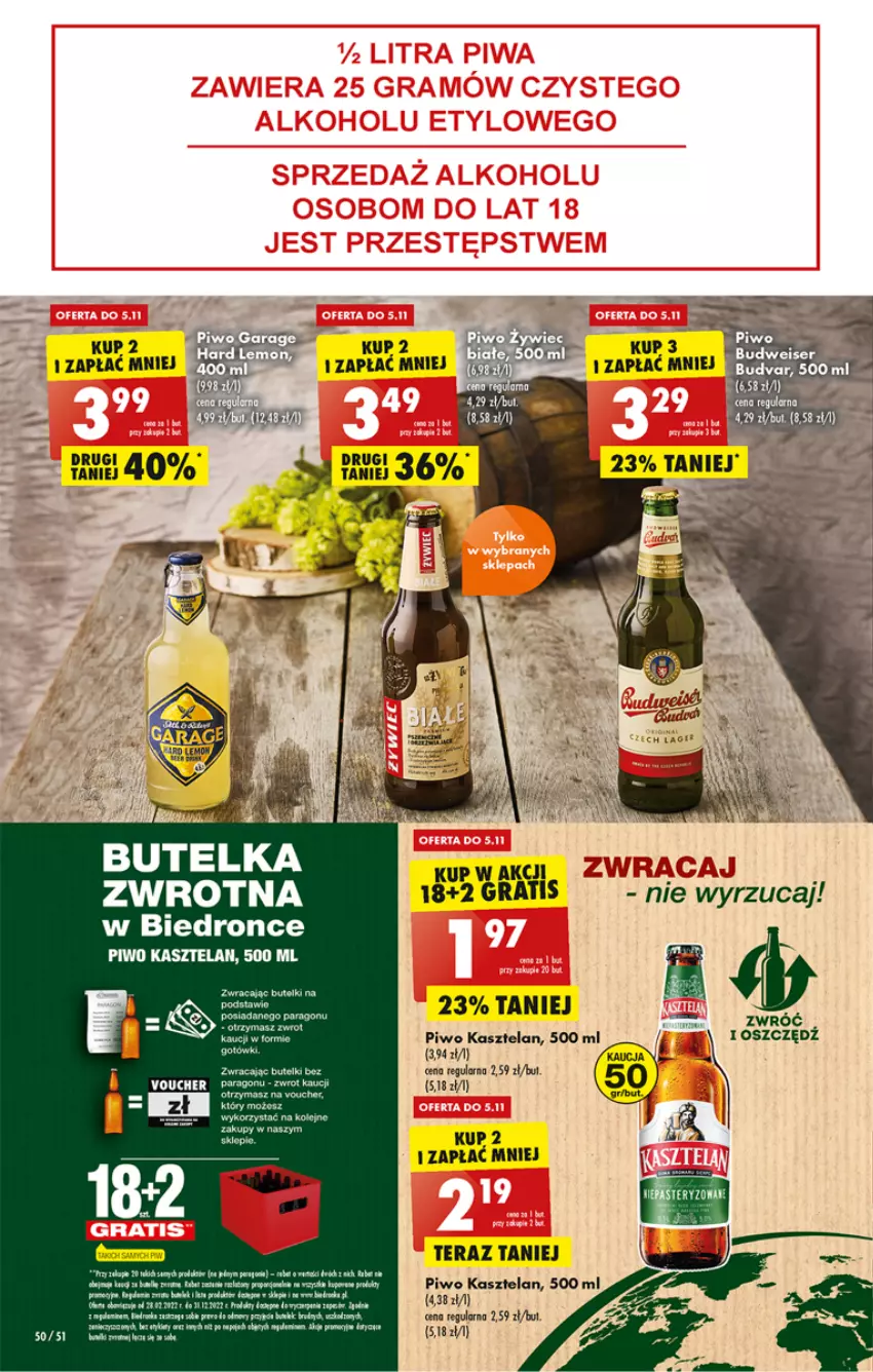 Gazetka promocyjna Biedronka - W tym tygodniu - ważna 03.11 do 09.11.2022 - strona 50 - produkty: Dron, Fa, Kasztelan, LG, Olej, Piwo, Tera