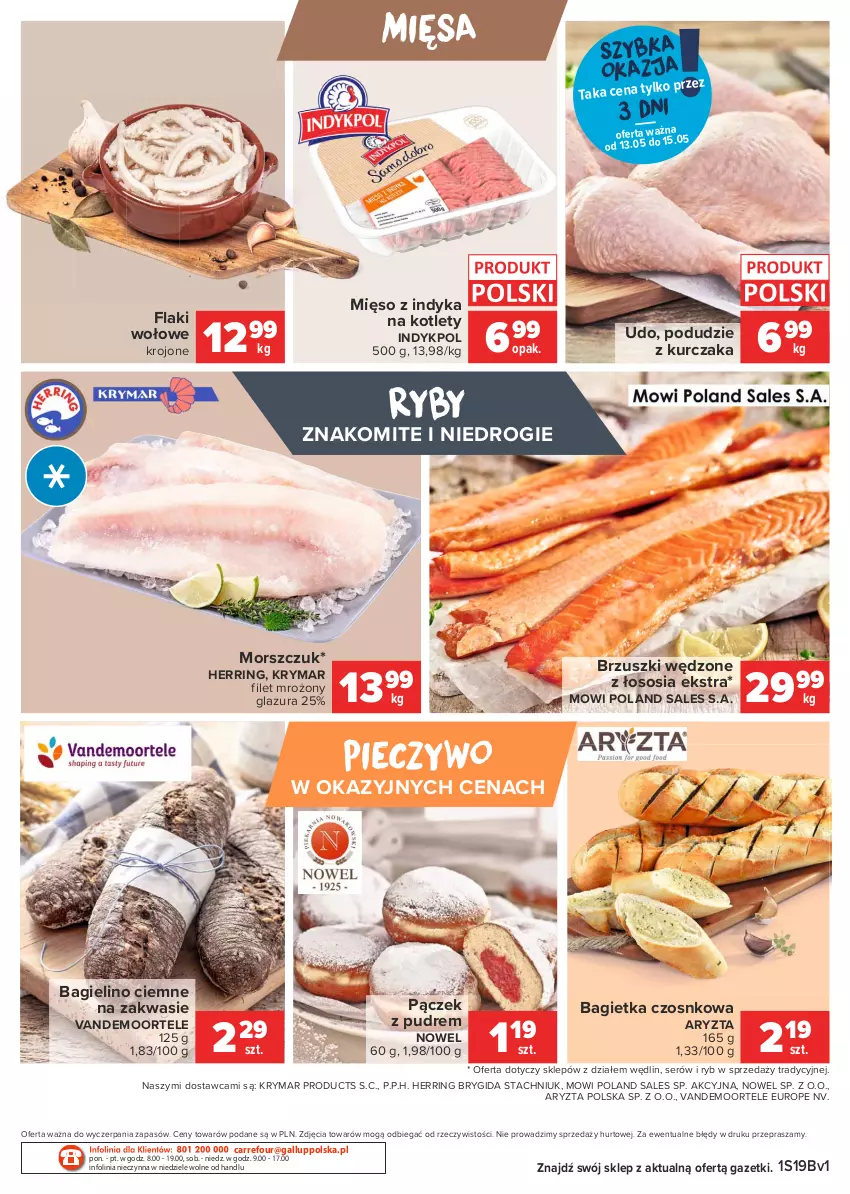 Gazetka promocyjna Carrefour - Gazetka Targi świeżości - ważna 10.05 do 17.05.2021 - strona 2 - produkty: Bagietka, Bagietka czosnkowa, Flaki, Flaki wołowe, Glazura, Kotlet, Kurczak, Lazur, Mięso, Mięso z indyka, Pączek, Piec, Pieczywo, Podudzie z kurczaka, Ser, Sos