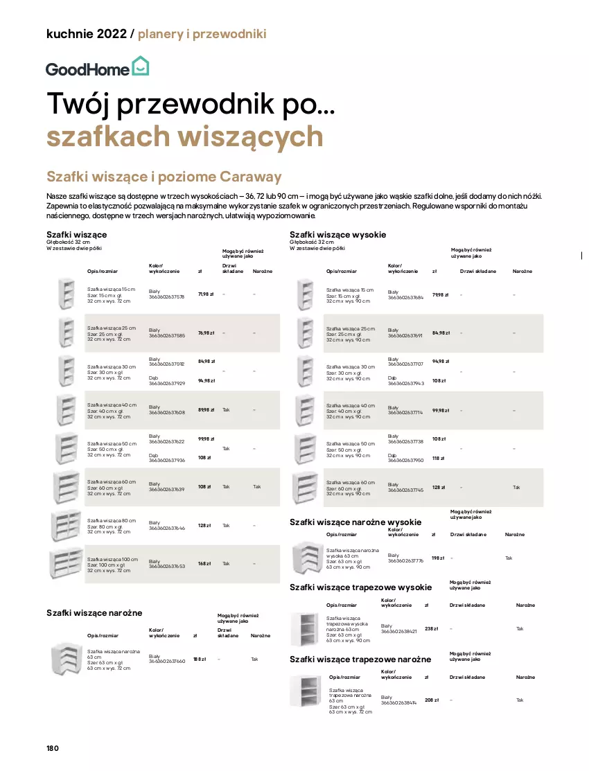 Gazetka promocyjna Castorama - Katalog kuchnie 2022 - ważna 01.04 do 31.12.2022 - strona 180 - produkty: Drzwi, Gra, Półka, Por, Przewodnik, Sok, Stojak, Szafka, Wino