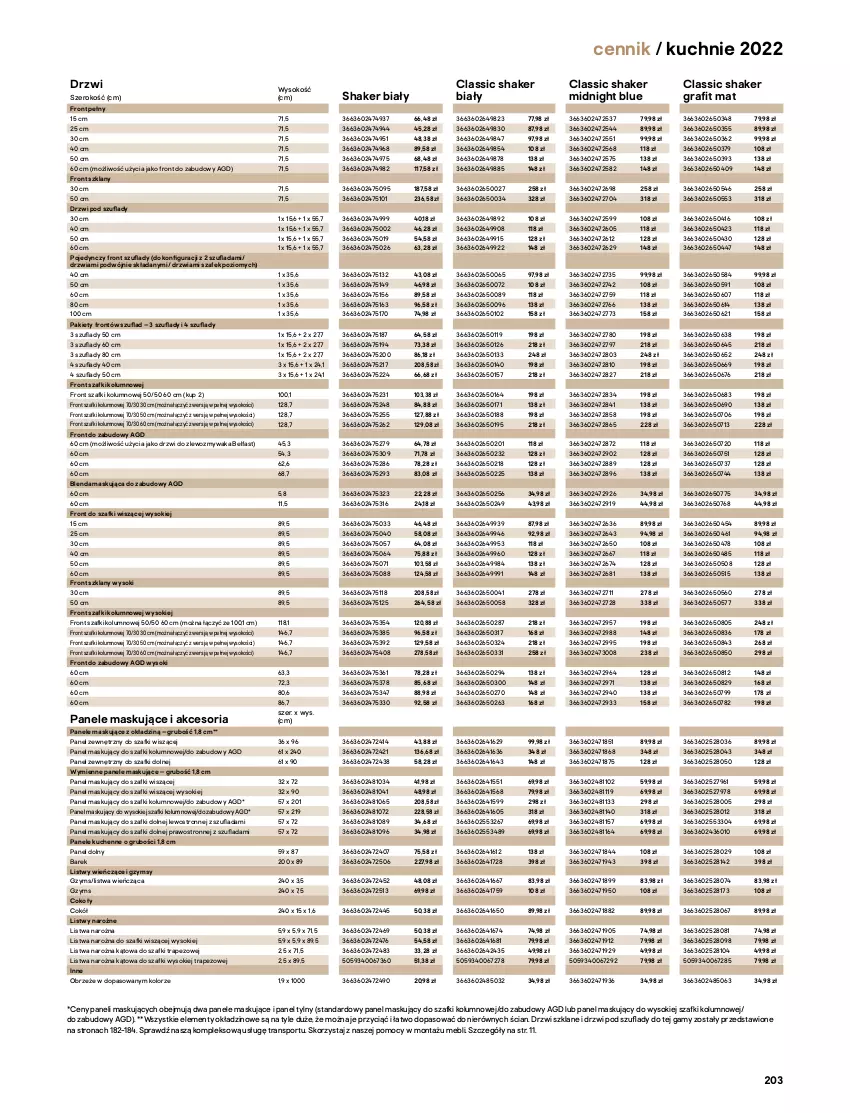 Gazetka promocyjna Castorama - Katalog kuchnie 2022 - ważna 01.04 do 31.12.2022 - strona 203 - produkty: Drzwi, Fa, Gra, Granat, Listwa, Piekarnik, Por, Sok, Sport, Tran, Zlew, Zlewozmywak