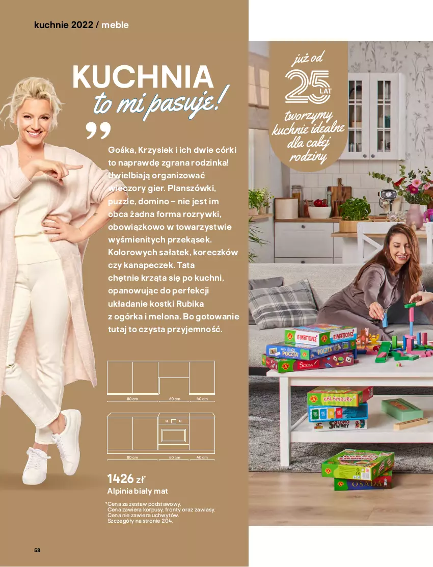 Gazetka promocyjna Castorama - Katalog kuchnie 2022 - ważna 01.04 do 31.12.2022 - strona 58 - produkty: Gra, Inka, Korpusy, Kuchnia, Meble, Melon, Puzzle, Sałat