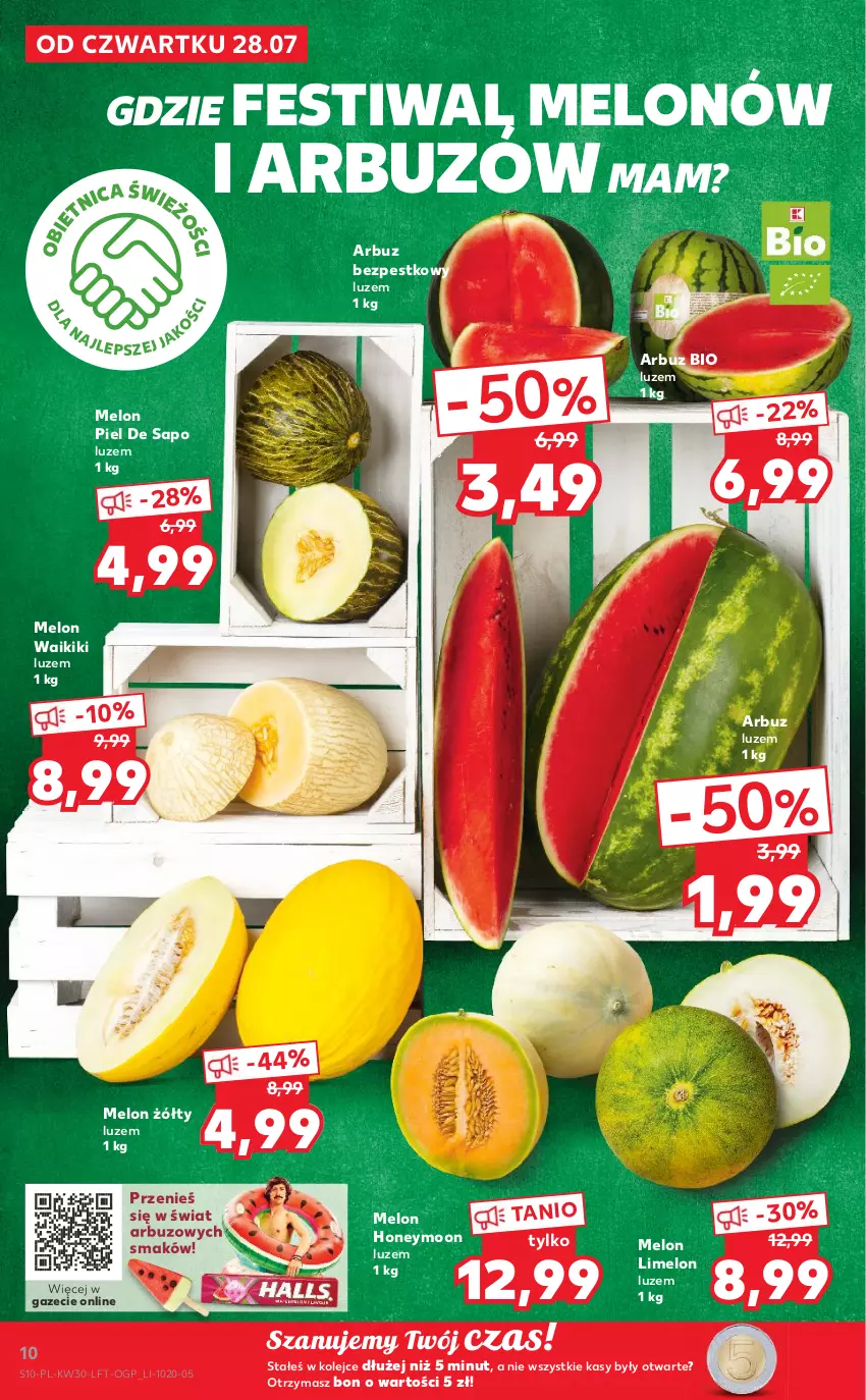 Gazetka promocyjna Kaufland - OFERTA TYGODNIA - ważna 28.07 do 03.08.2022 - strona 10 - produkty: Arbuz, Melon, Olej