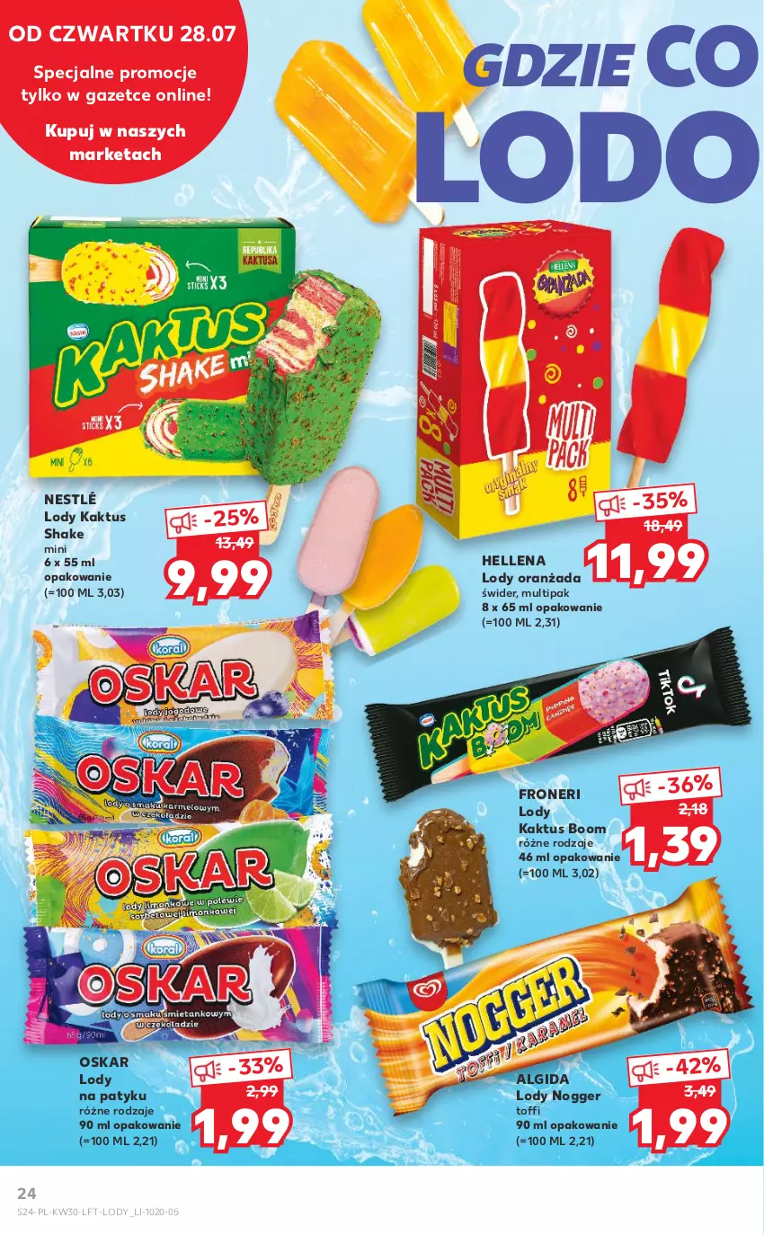 Gazetka promocyjna Kaufland - OFERTA TYGODNIA - ważna 28.07 do 03.08.2022 - strona 24 - produkty: Algida, Hellena, Kaktus, LG, Lody, Nestlé, Oranżada