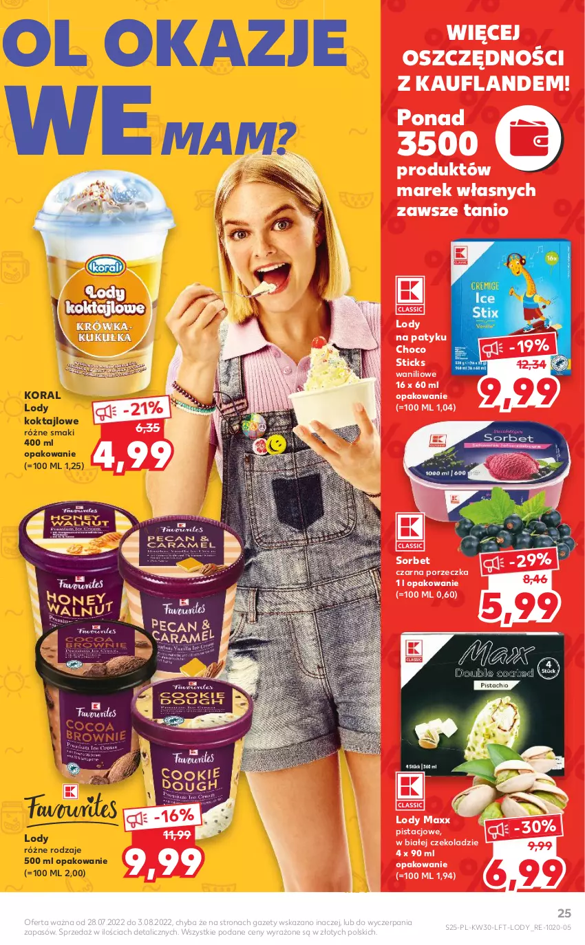 Gazetka promocyjna Kaufland - OFERTA TYGODNIA - ważna 28.07 do 03.08.2022 - strona 25 - produkty: Lody, Por